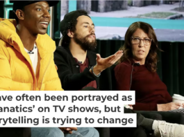 Hulu’s comedy-drama series ‘Ramy,’ created by actor-comedian Ramy Youssef, follows a young Egyptian-American Muslim navigating life’s challenges. Youssef, center, appears at a press conference in 2019. Frederick M. Brown/Getty Images